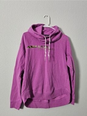 Women’s Purple Hooded Sweatshirt with Cowl Neck Sz M